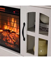 58" Fireplace Tv Stand with 23" Electric Fireplace for TVs up to 70 Inch