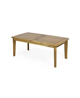 Acacia Patio Set, Table, Cushioned Seating, Teak Finish, White
