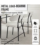 Dyhome Dining Chairs with Curved Backrest, Modern Fabric Upholstered Boucle Kitchen Room Set of 2