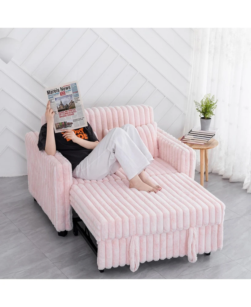 Modern 3-in-1 Sofa Bed: Loveseat, Sleeper, and Futon with Pillows