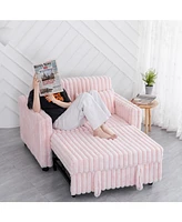 Modern 3-in-1 Sofa Bed: Loveseat, Sleeper, and Futon with Pillows