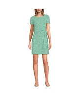 Lands' End Petite Short Sleeve Cotton Modal Wrap Mini Dress