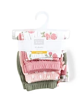 Hudson Baby Toddler Girls Shorts Bottoms 4-Pack, Soft Pink Roses, 5