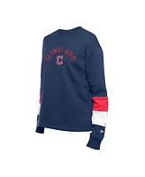 New Era Women's Navy Cleveland Guardians Game Day Color Pullover Sweatshirt