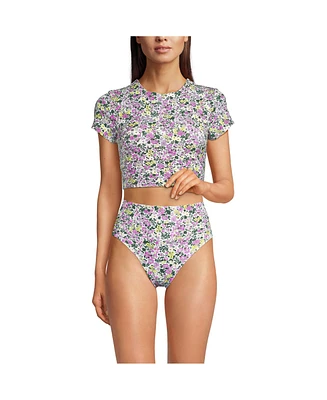 Lands' End Women's Long Tugless Cap Sleeve Tankini Top