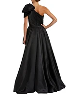Mac Duggal Women's Satin One Shoulder Bow Gown
