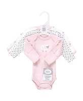 Luvable Friends Baby Girls Preemie Long Sleeve Bodysuits 3pk, Pink Sheep, Preemie