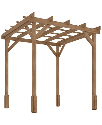 Outsunny 6.6' x 6.6' Outdoor Pergola, Wood Gazebo,