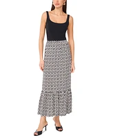Vince Camuto Women's Printed Ruffled Pull-On Midi Skirt