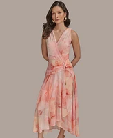 Donna Karan New York Women's Printed Ruched A-Line Dress