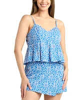 Bcx Juniors' Floral-Embroidered Peplum Camisole Top