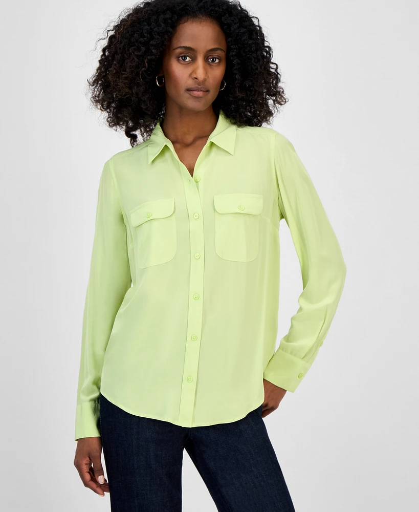 I.n.c. International Concepts Women's Flap-Pocket Shirt, Exclusively at Macy's