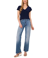 Sam & Jess Women's V-Neck Cap-Sleeve Top