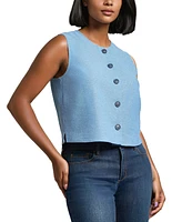 Jones New York Women's Sleeveless Button-Front Vest