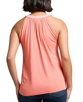 Jones New York Women's Embroidered Tassel-Tie Halter Top