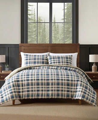 Eddie Bauer Port Gamble Cotton Reversible Piece Duvet Cover Set