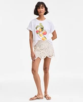 On 34th Women's Oranges Cuffed Graphic T-Shirt, Exclusively at Macy's