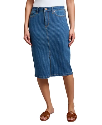 Jones New York Women's City Denim Midi Pencil Skirt
