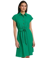 Calvin Klein Women's Belted Cap-Sleeve Shirtdress