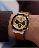 Timex Men's Analog Brown Leather Strap Watch, 40mm