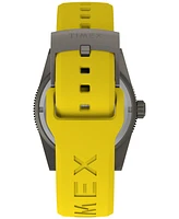Timex Men's Analog Yellow Rubber Strap Watch, 41mm