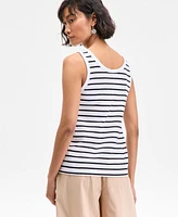 On 34th Women's Cotton Striped Scoop Tank Top, Exclusively at Macy's