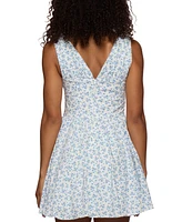 Alex & Sophia Juniors' Floral-Print Bustier Mini Dress