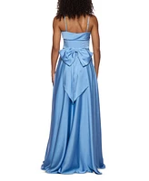 B Darlin Juniors' Satin Square-Neck Sleeveless Gown