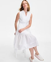 On 34th Women's Sleeveless Tiered Midi Shirtdress, Exclusively at Macy's