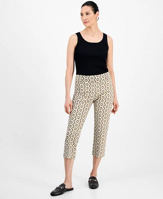 Jm Collection Women's Printed Pull-On Capri Pants, Exclusively at Macy's