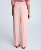 Kenneth Cole Women's Satin Twill Pleated Wide-Leg Pants