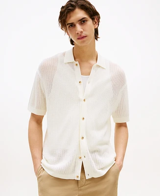 Tommy Hilfiger Men's Short-Sleeve Open-Knit Polo Shirt