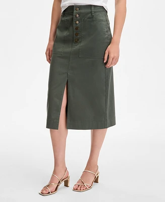 On 34th Women's Button-Fly Midi Skirt, Exclusively at Macy's