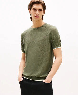 Tommy Hilfiger Men's Relaxed Fit Short Sleeve Crewneck Knitted T-Shirt