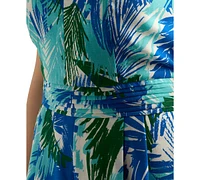Bcx Juniors' Printed Smocked-Back Sleeveless Jumpsuit