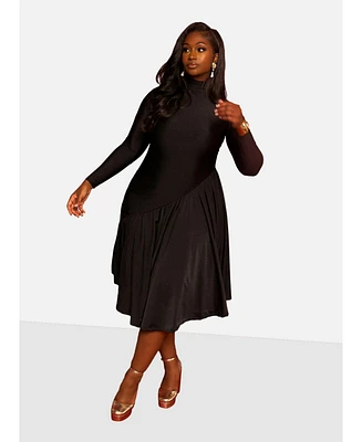 Rebdolls Women's Holly Assymetrical Skater Midi Dress