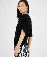 I.n.c. International Concepts Women's Side-Tie Animal-Print Top, Exclusively at Macy's