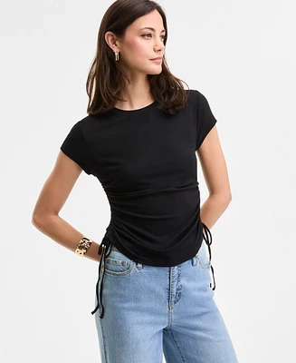 I.n.c. International Concepts Women's Side-Tie T-Shirt, Exclusively at Macy's