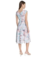 Calvin Klein Women's Watercolor-Print A-Line Dress