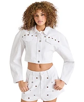 Steve Madden Women's Damiani Barrel-Sleeve Cotton Denim Jacket