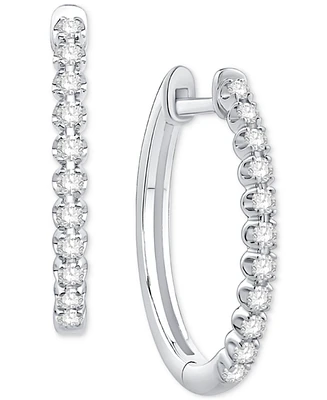 Diamond Small Hoop Earrings (1/3 ct. t.w.) 10k White Gold or Yellow