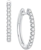 Diamond Small Hoop Earrings (1/3 ct. t.w.) 10k White Gold or Yellow