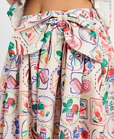 En Saison Women's Nayeli Printed Midi Skirt