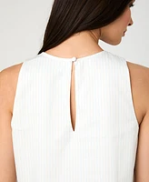 French Connection Women's Cotton Poplin Pinstriped Shell Top