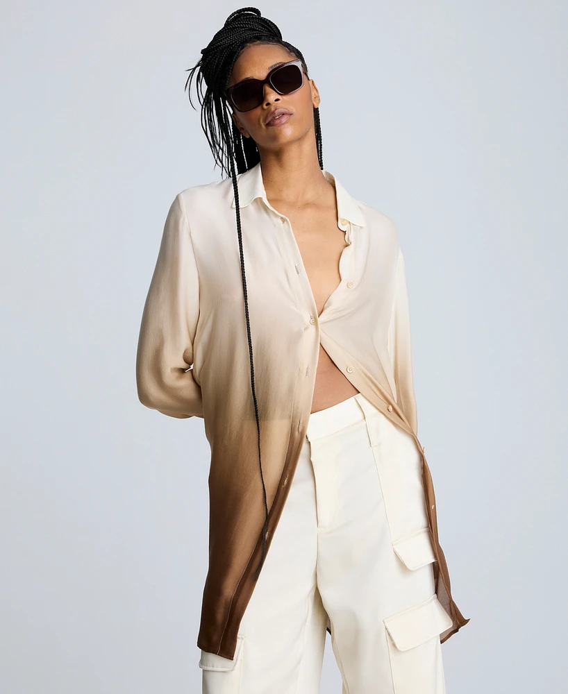 Kenneth Cole Women's Oversized Ombre Tunic Shirt