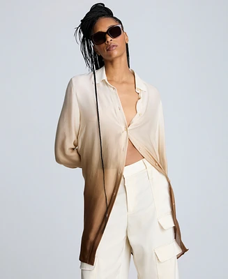 Kenneth Cole Women's Oversized Ombre Tunic Shirt