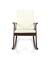 Sturdy Acacia Wood Rocking Chair for Indoor and Outdoor Relaxation