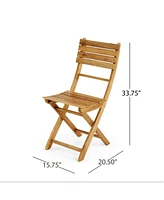 Natural 5-Piece Wood Outdoor Patio Dining Set,Natural Stained