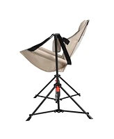 Hammock Camping Rocking Chair, Portable, Adjustable, with Pillow & Bag - Khaki