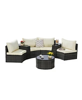 7-Pc Half-Moon Patio Set
